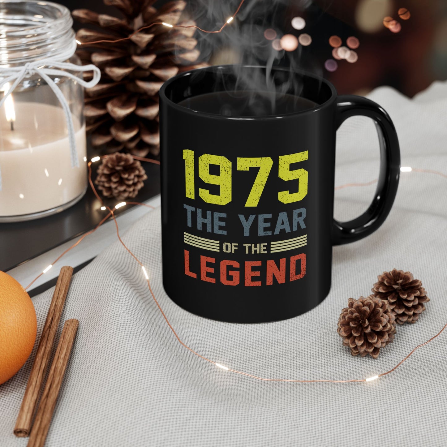 50th birthday mugs for men-3 Black Mug (11oz)