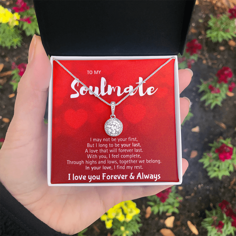 Soulmate Necklace for Her – To My Soulmate Necklace for Women, Gift for Wife from Husband, Girlfriend Soulmate Necklace, Beautiful Love Knot Jewelry, Birthday Anniversary Gift for Wife, Girlfriend