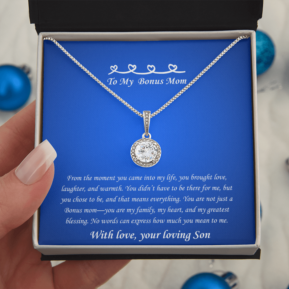 Heartfelt Bonus Mom Necklace - Gift for Mother's Day, Birthday or Special Occasion from Stepson, Necklace For Nonbiological Mothers