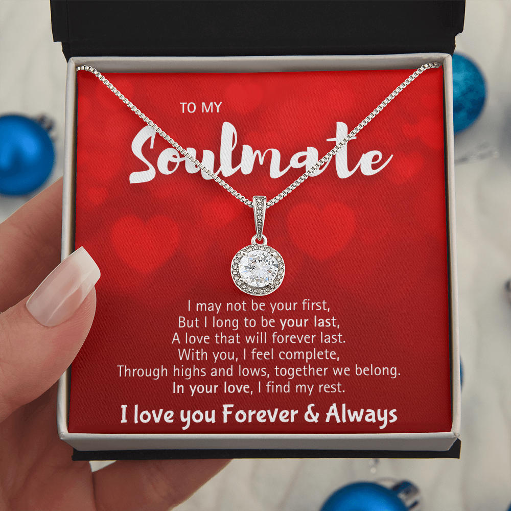 Soulmate Necklace for Her – To My Soulmate Necklace for Women, Gift for Wife from Husband, Girlfriend Soulmate Necklace, Beautiful Love Knot Jewelry, Birthday Anniversary Gift for Wife, Girlfriend