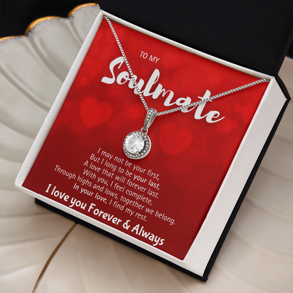 Soulmate Necklace for Her – To My Soulmate Necklace for Women, Gift for Wife from Husband, Girlfriend Soulmate Necklace, Beautiful Love Knot Jewelry, Birthday Anniversary Gift for Wife, Girlfriend