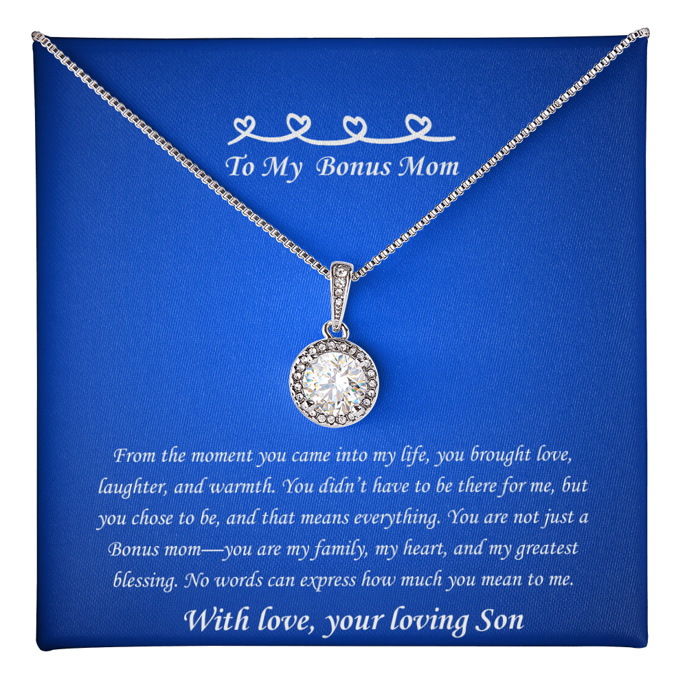 Heartfelt Bonus Mom Necklace - Gift for Mother's Day, Birthday or Special Occasion from Stepson, Necklace For Nonbiological Mothers