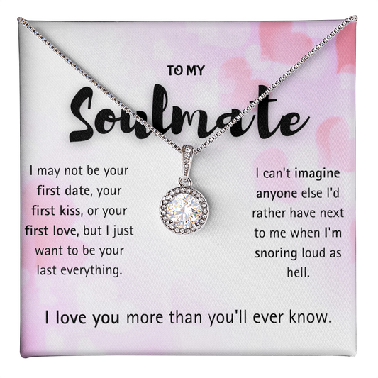 To My Soulmate Necklace for Women – Beautiful Soulmate Necklace Gift for Girlfriend, Wife, or Husband – Halo Pendant Necklace from Boyfriend or Husband – Romantic Birthday Gift for Her