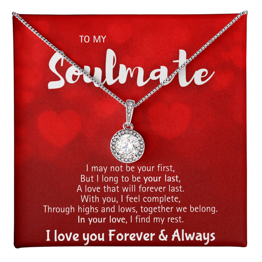 Soulmate Necklace for Her – To My Soulmate Necklace for Women, Gift for Wife from Husband, Girlfriend Soulmate Necklace, Beautiful Love Knot Jewelry, Birthday Anniversary Gift for Wife, Girlfriend