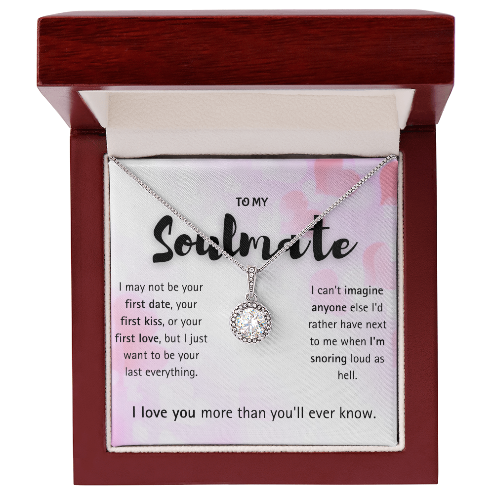 To My Soulmate Necklace for Women – Beautiful Soulmate Necklace Gift for Girlfriend, Wife, or Husband – Halo Pendant Necklace from Boyfriend or Husband – Romantic Birthday Gift for Her