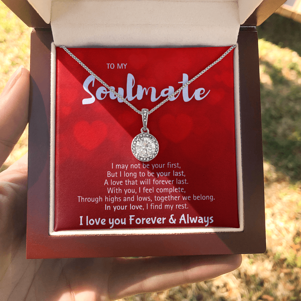 Soulmate Necklace for Her – To My Soulmate Necklace for Women, Gift for Wife from Husband, Girlfriend Soulmate Necklace, Beautiful Love Knot Jewelry, Birthday Anniversary Gift for Wife, Girlfriend