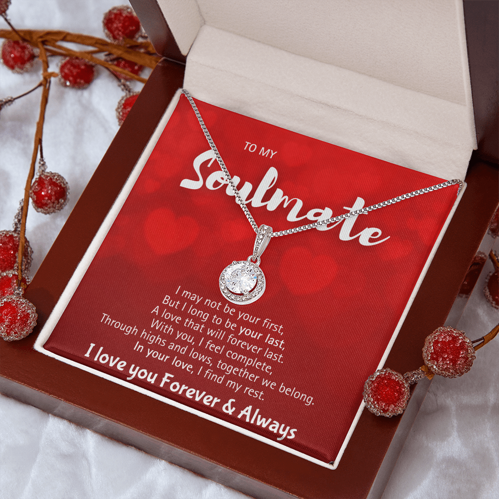 Soulmate Necklace for Her – To My Soulmate Necklace for Women, Gift for Wife from Husband, Girlfriend Soulmate Necklace, Beautiful Love Knot Jewelry, Birthday Anniversary Gift for Wife, Girlfriend