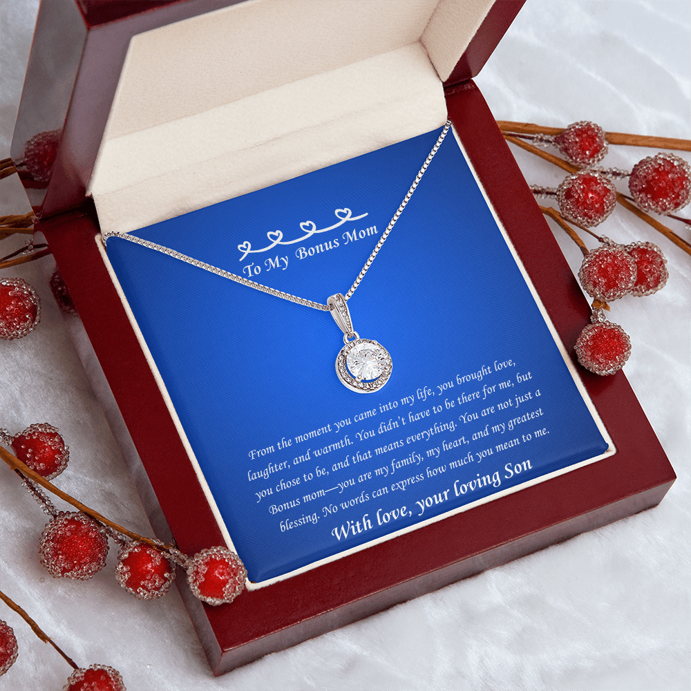 Heartfelt Bonus Mom Necklace - Gift for Mother's Day, Birthday or Special Occasion from Stepson, Necklace For Nonbiological Mothers