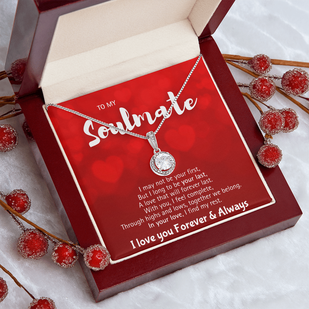 Soulmate Necklace for Her – To My Soulmate Necklace for Women, Gift for Wife from Husband, Girlfriend Soulmate Necklace, Beautiful Love Knot Jewelry, Birthday Anniversary Gift for Wife, Girlfriend