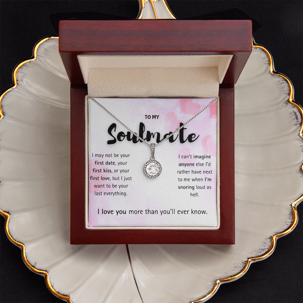 To My Soulmate Necklace for Women – Beautiful Soulmate Necklace Gift for Girlfriend, Wife, or Husband – Halo Pendant Necklace from Boyfriend or Husband – Romantic Birthday Gift for Her