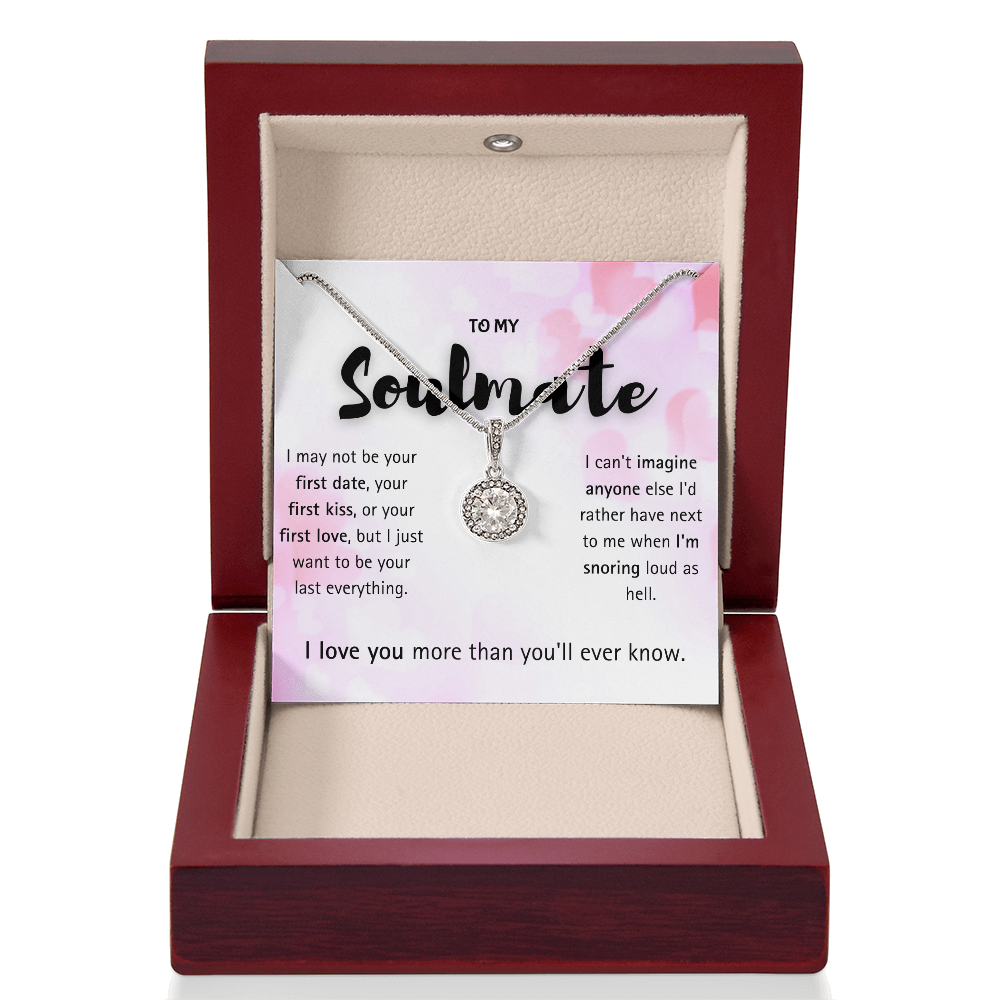 To My Soulmate Necklace for Women – Beautiful Soulmate Necklace Gift for Girlfriend, Wife, or Husband – Halo Pendant Necklace from Boyfriend or Husband – Romantic Birthday Gift for Her