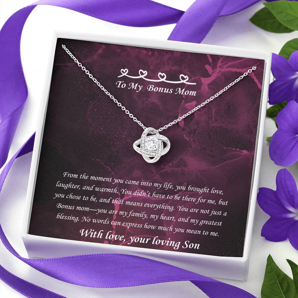 Heartfelt Bonus Mom Necklace - Gift for Mother's Day, Birthday or Special Occasion from Stepson, Necklace For Non biological Mother