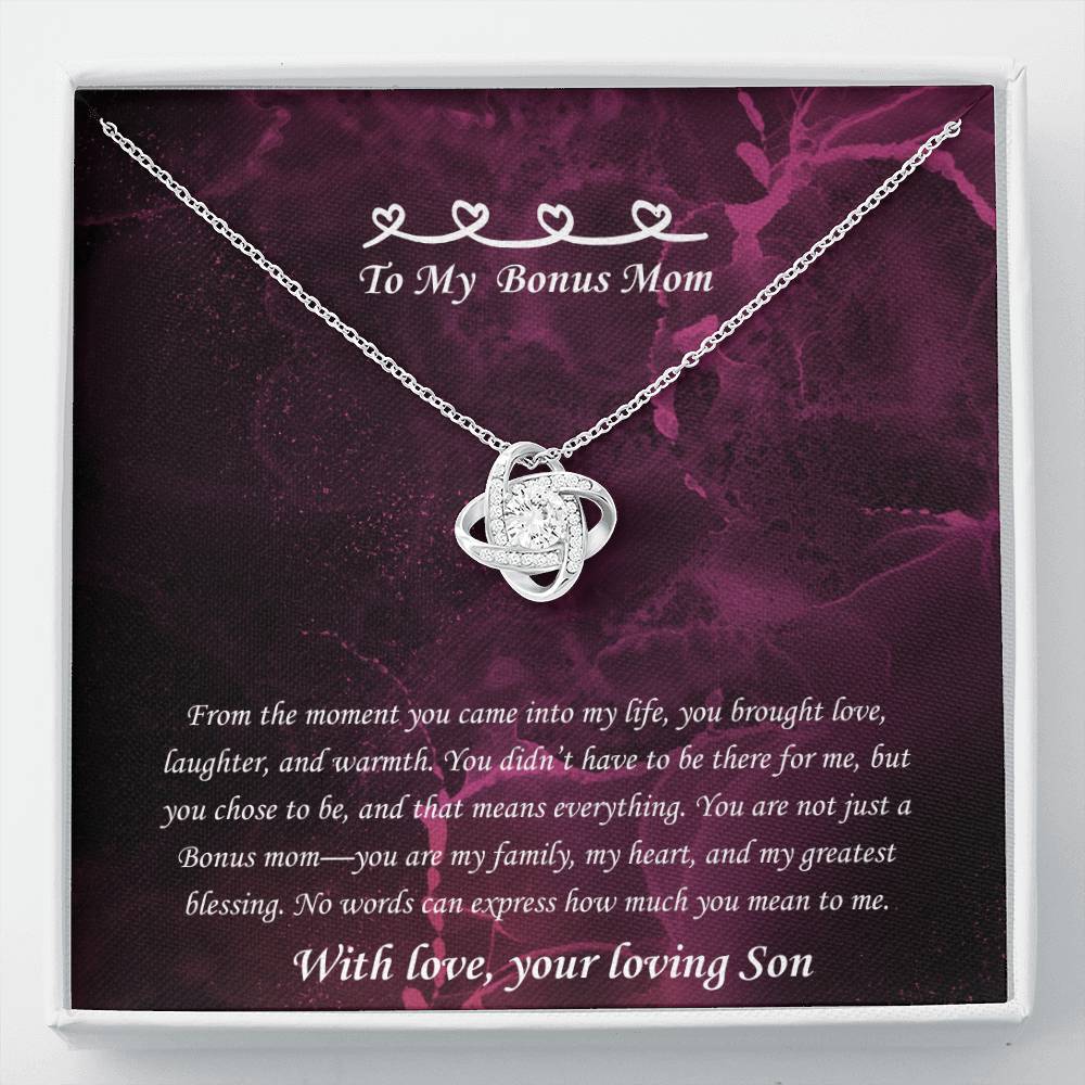 Heartfelt Bonus Mom Necklace - Gift for Mother's Day, Birthday or Special Occasion from Stepson, Necklace For Non biological Mother