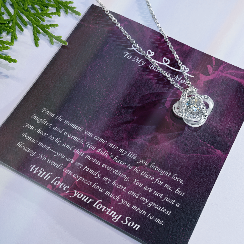 Heartfelt Bonus Mom Necklace - Gift for Mother's Day, Birthday or Special Occasion from Stepson, Necklace For Non biological Mother